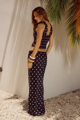 BLAINE TOP - BLACK POLKA