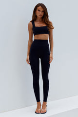CHLOE SQUARE NECK CROP TOP - BLACK