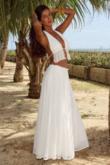 ELIO PLEATED MAXI SKIRT - WHITE