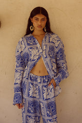 ELKA SLEEVED SHIRT - HAVANNA NAVY