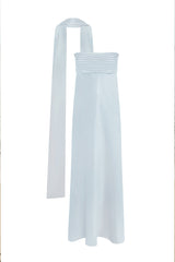 ELSA STRAPLESS SCARF MAXI DRESS - ICE BLUE