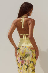 HELENA HALTER DEEP PLUNGE COWL TOP - MANGO