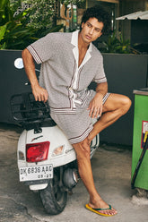 HENRY SHORTS - CHOCOLATE GEO
