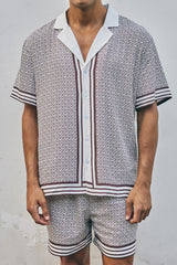 HENRY SHORT SLEEVE SHIRT - CHOCOLATE GEO