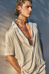 HENRY SHORT SLEEVE SHIRT - SAND GEO