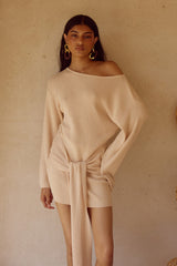 HIMARI KNIT MINI DRESS - SAND