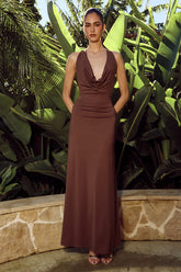 IVY COWL RACERBACK MAXI DRESS - MOCHA