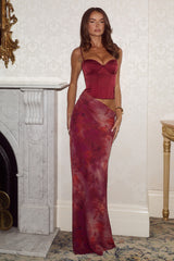 JACINTA BUSTIER CUT OUT MAXI DRESS - QUINN CHERRY