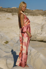 KAELI ELASTICATED PALAZZO PANT - KAELI BERRY