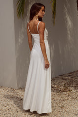 KALENA PLUNGE MAXI DRESS - WHITE