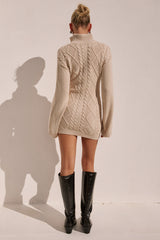KATARA KNIT MINI DRESS - CREAM