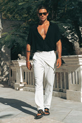 KILIAN PANT - WHITE PINSTRIPE