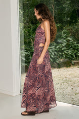 KODI LOW WAISTED WRAP MAXI SKIRT - TRIANA CHOCO