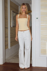 KODY SQUARE NECK TOP - LEMON