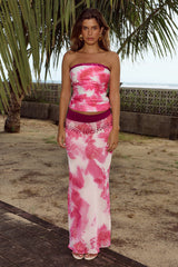 MELITA BEAD TRIM MAXI SKIRT - FANTASIA PINK