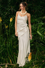 LARISSA LOW WAISTED WRAP MAXI SKIRT - OFF WHITE