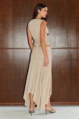 LUNE HANDKERCHIEF MIDI SKIRT - STONE