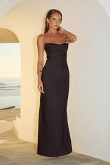 MADELEINE STRAPLESS MAXI DRESS - NOIR