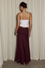 MALIKA LOW RISE MAXI SKIRT - BITTER CHOCOLATE