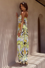 MILANI RELAXED SATIN PANT - PELICANO MULTI