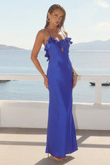 AVALEE FRILL TRIM MAXI DRESS - SAPPHIRE