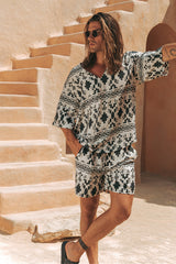 AZAR SHORT - SAND/BLACK
