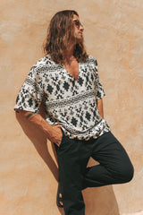 AZAR TOP - SAND/BLACK