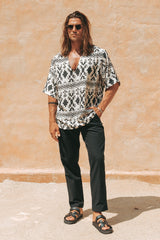 AZAR TOP - SAND/BLACK