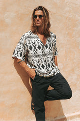 AZAR TOP - SAND/BLACK