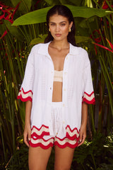 BILLIE TOP - WHITE/RED