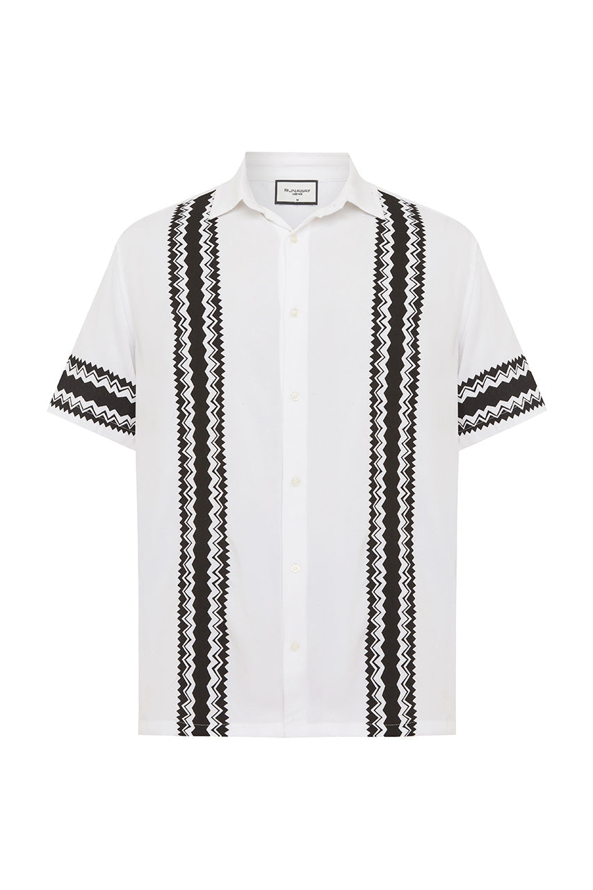 BROOKS SHIRT - WHITE/BLACK