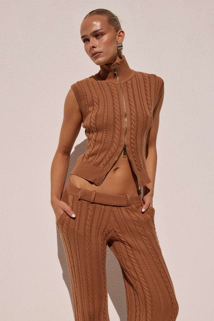 CAMILA KNIT TOP - OCHRE