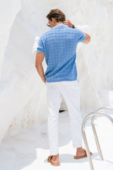 CASTRO KNIT TOP - BLUE