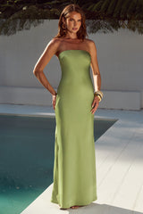 CELESTE STRAPLESS MAXI DRESS - OLIVE