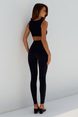 CHLOE SQUARE NECK CROP TOP - BLACK