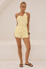 KOAH ELASTICATED SHORTS - LEMON/WHITE POLKA