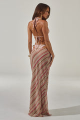 CYRUS LOW WAIST SHEER MAXI SKIRT - SADIE PINK