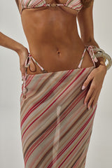 CYRUS LOW WAIST SHEER MAXI SKIRT - SADIE PINK