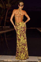 ELLERY HALTER COWL MAXI DRESS - EMERY GOLD