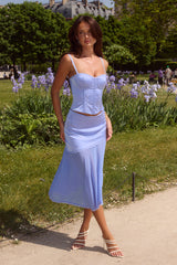 EMBERLY MIDI FLOUNCE SKIRT - BLUEBELL