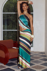 ESTELLA ASYMMETRICAL HEM HALTER TOP - ESTELLA MULTI