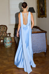 GABRIELLA COWL MAXI DRESS - BLUEBELL