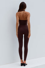 GRACIA HALTER TANK TOP - CHOCOLATE