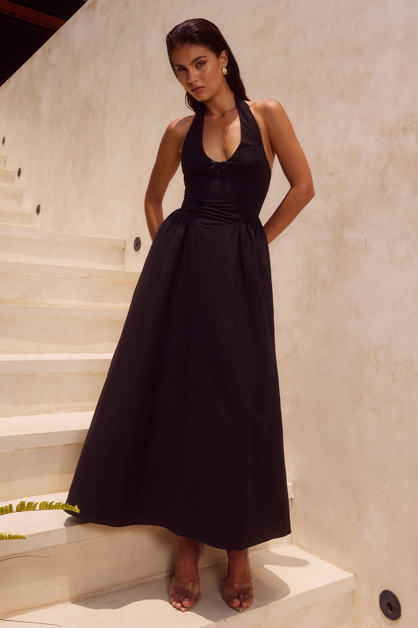 HENRIETTA MIDI DRESS - BLACK
