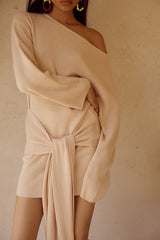 HIMARI KNIT MINI DRESS - SAND