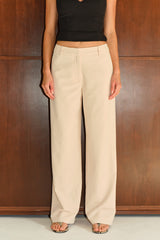 KIKO LOW RISE TAILORED PANTS - VANILLA