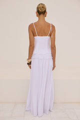 KATALIA RUCHED FRONT TIE TOP - WHITE