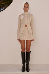 KATARINA LONG SLEEVE KNIT TOP - CREAM