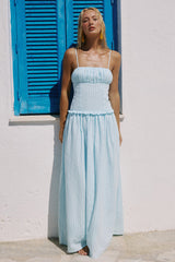 KEILY SQUARE NECK MAXI DRESS - BLUE