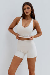 LOU CONTOUR SHORTS - BISCUIT